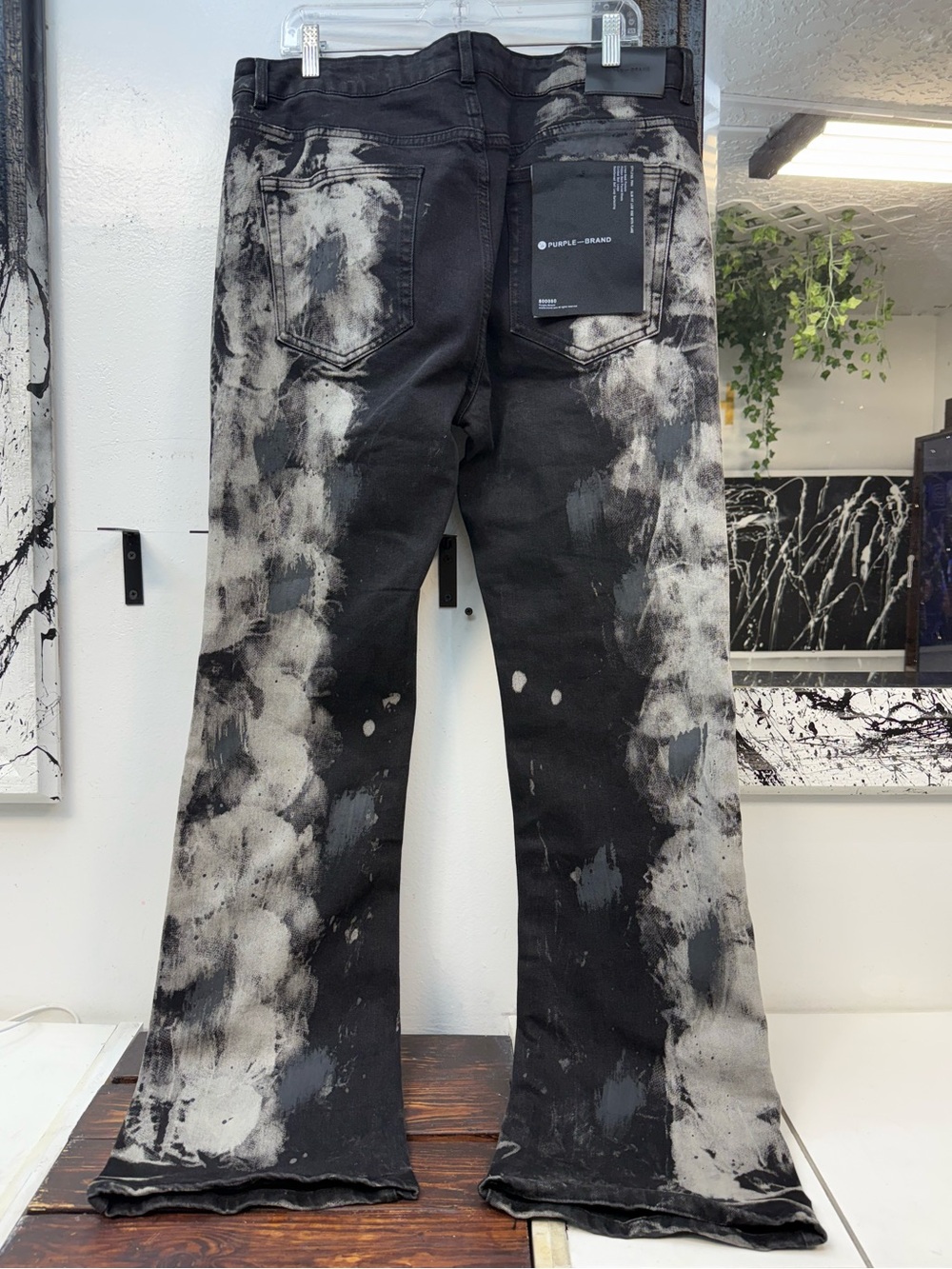 Purple Brand Jeans Men's Black & Gray Acid-Effect Bootcut Jeans - Picture 8 of 13